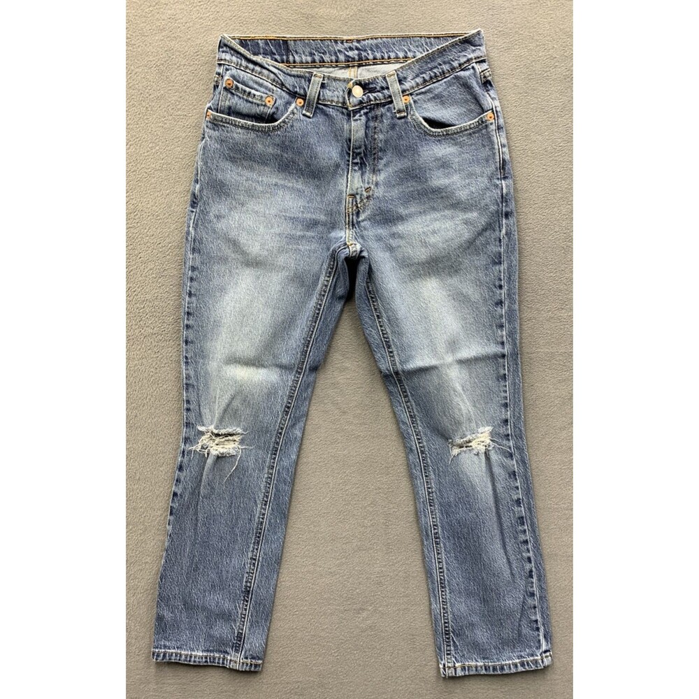 Levi's 541 Denim Jeans Men's Athletic Taper Blue Distressed Broken In Size 30X30 - Picture 3 of 16